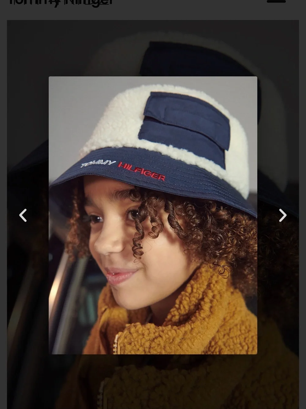 Tommy Hilfiger Kids Navy & Cream Sherpa Bucket Hat with Pocket